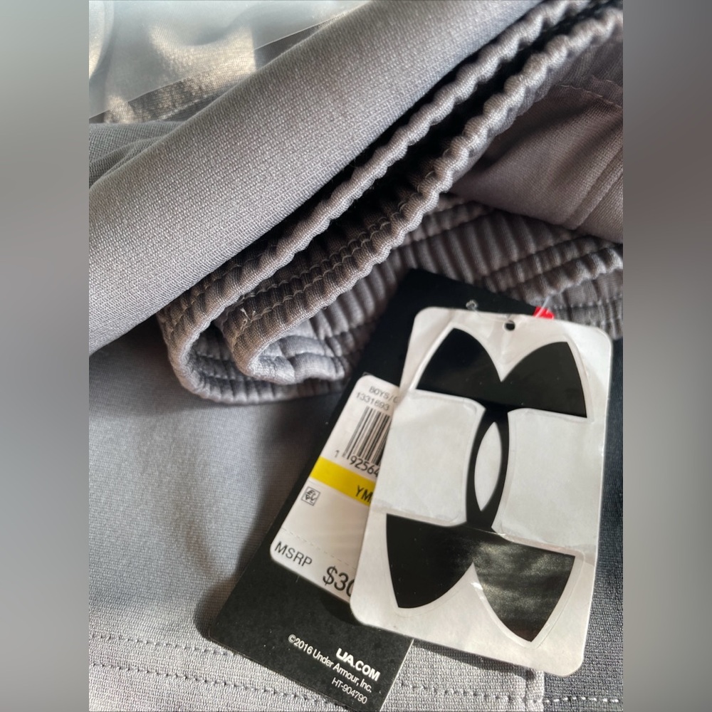 Under Armour Warm Up Pants Size M Grey And Black Plus Logo - Picture 7 of 7